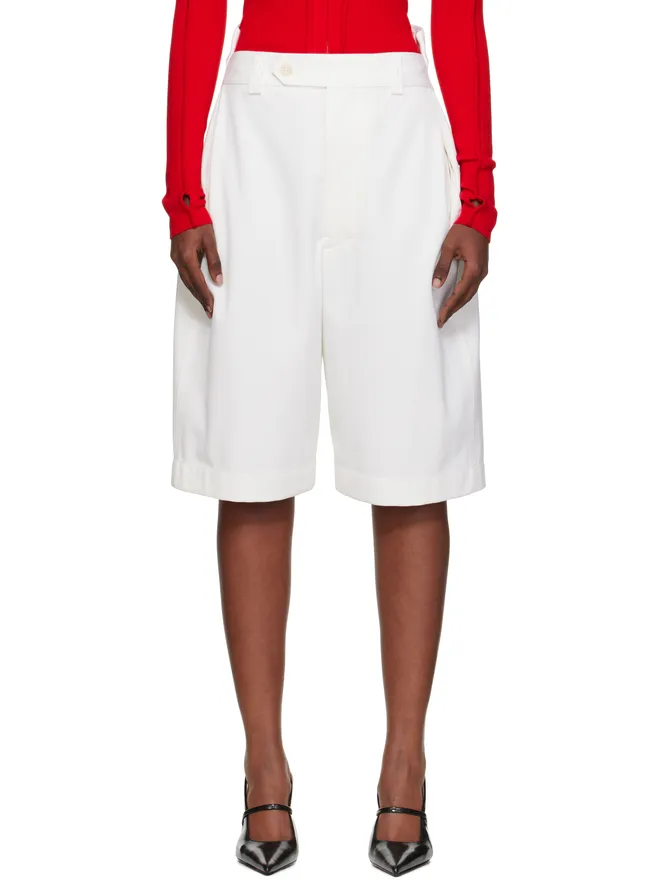 Victoria Beckham Victoria Beckham タブディテール ショートパンツの商品画像