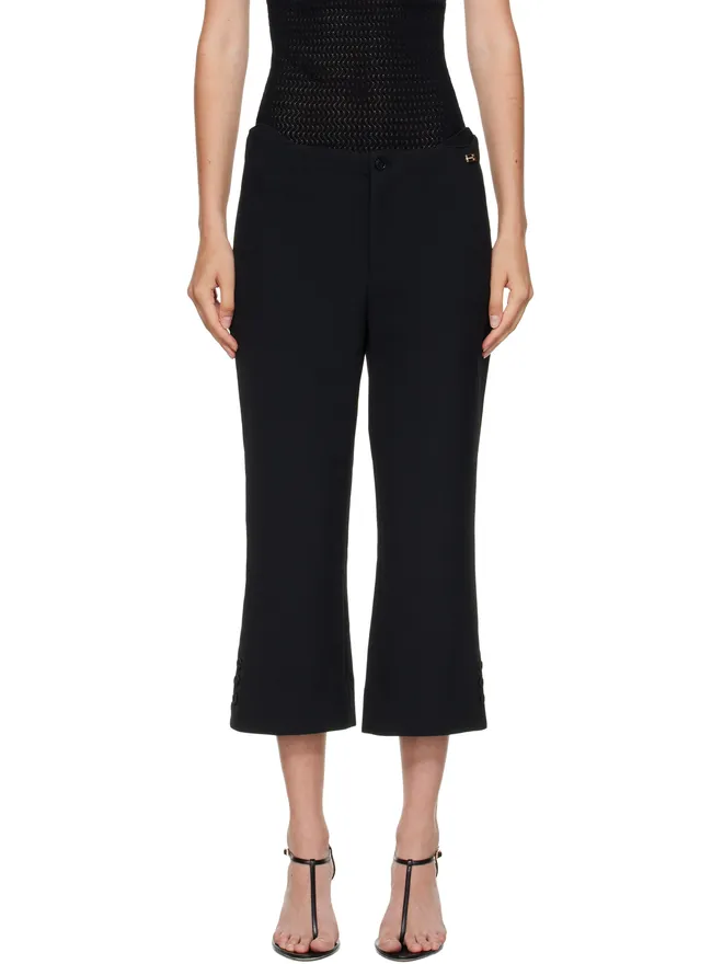 Victoria Beckham Victoria Beckham タブ ディテール クロップド トラウザーズの商品画像