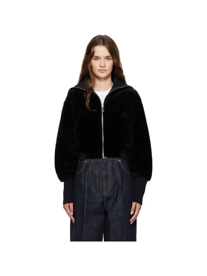 Victoria Beckham Victoria Beckham ジッパー シアリング ボンバージャケットの商品画像