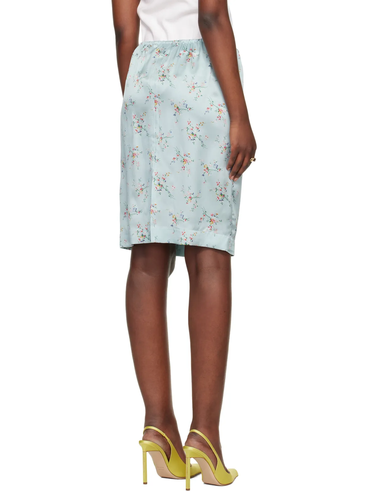 Bottega Veneta Silk Satin Floral Bunches ミディアムスカート - 画像3