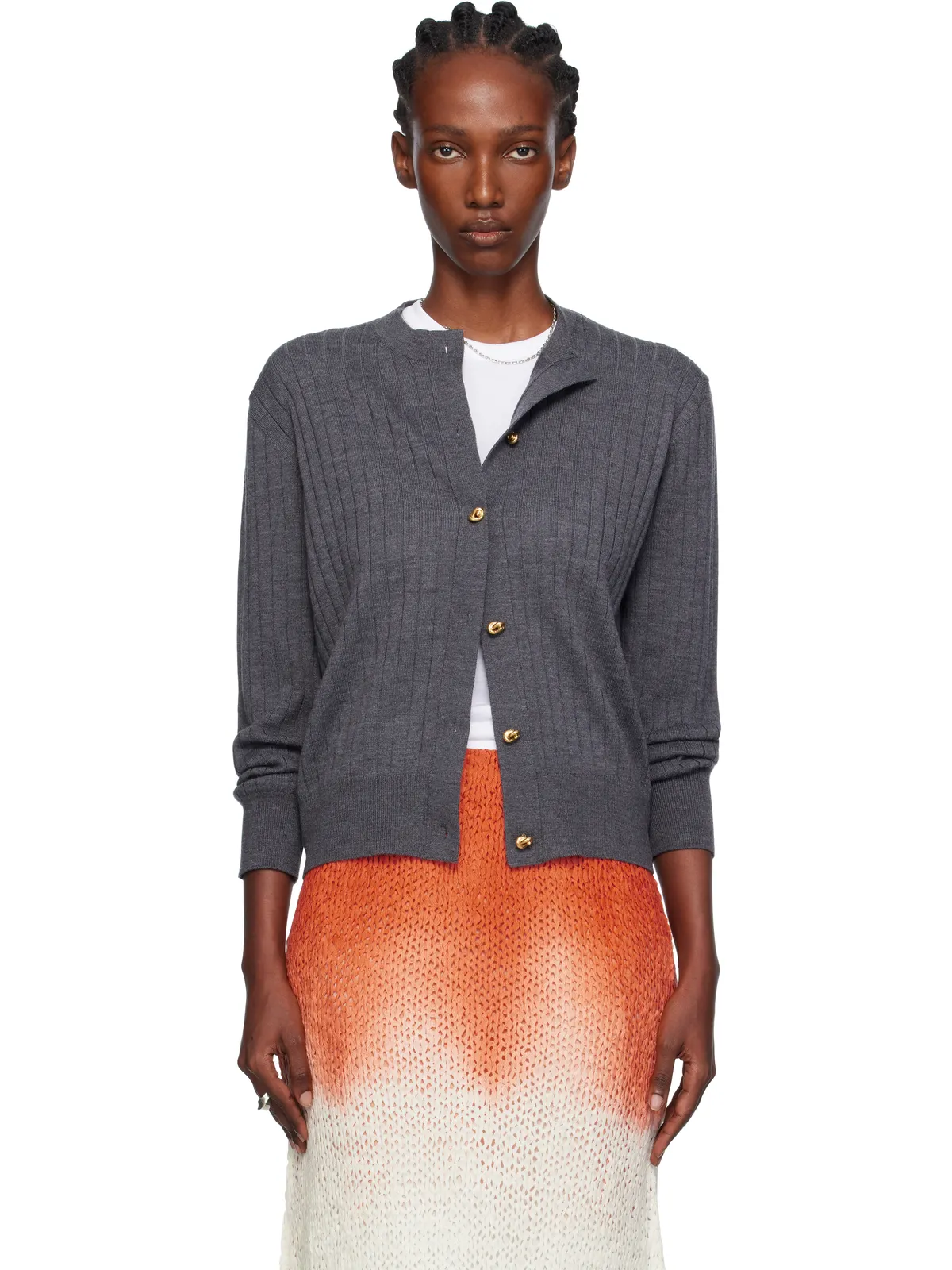 Bottega Veneta ウール リブ カーディガン - 画像1