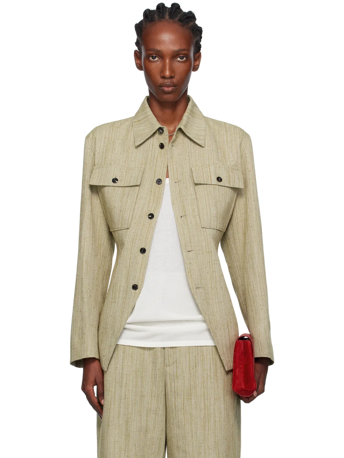 Bottega Veneta ビスコースシルク シャツジャケット - 画像1