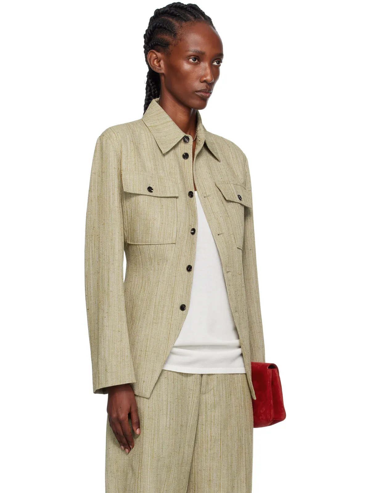 Bottega Veneta ビスコースシルク シャツジャケット - 画像2
