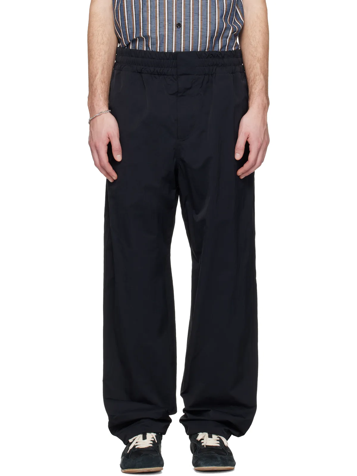 Bottega Veneta Washed Matt Nylon Elasticated ストレート トラックパンツ - 画像1