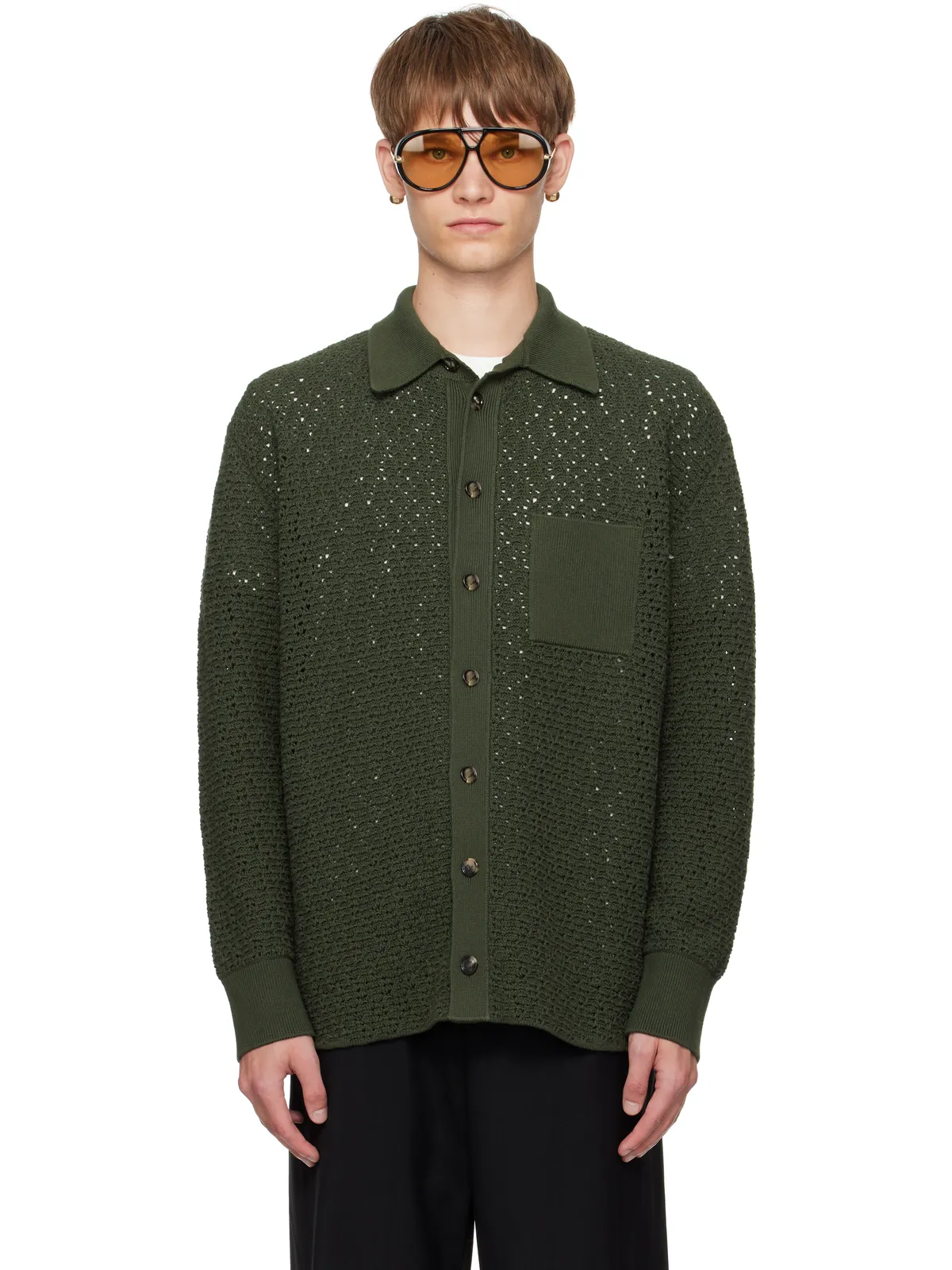 Bottega Veneta コットン クロシェ カーディガン - 画像1