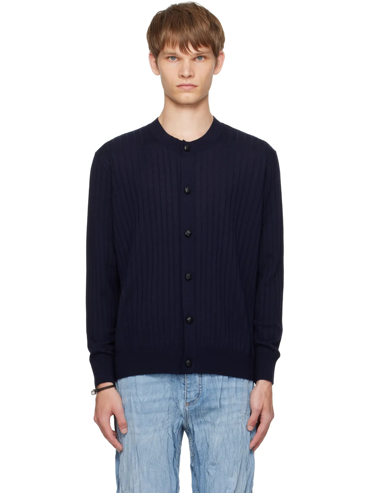 Bottega Veneta ウール リブ カーディガン - 画像1
