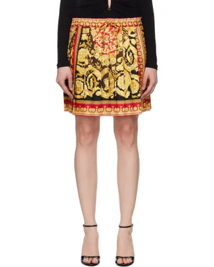 VERSACE バロッコ 92 フーラード シルク ミニスカート - サムネイル1