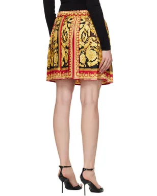VERSACE バロッコ 92 フーラード シルク ミニスカート - サムネイル3