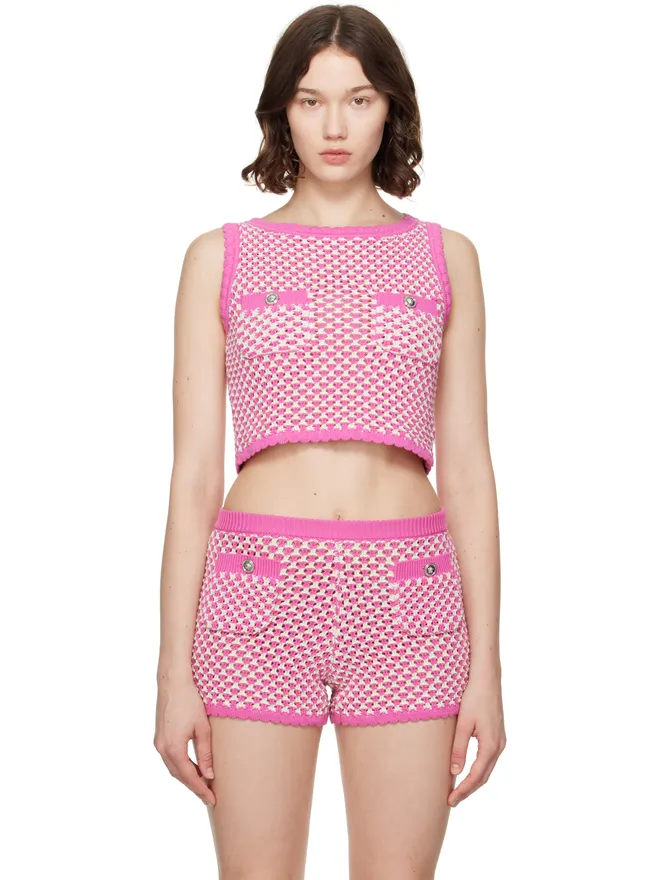 VERSACE VERSACE ボクシー クロシェ ニット トップスの商品画像