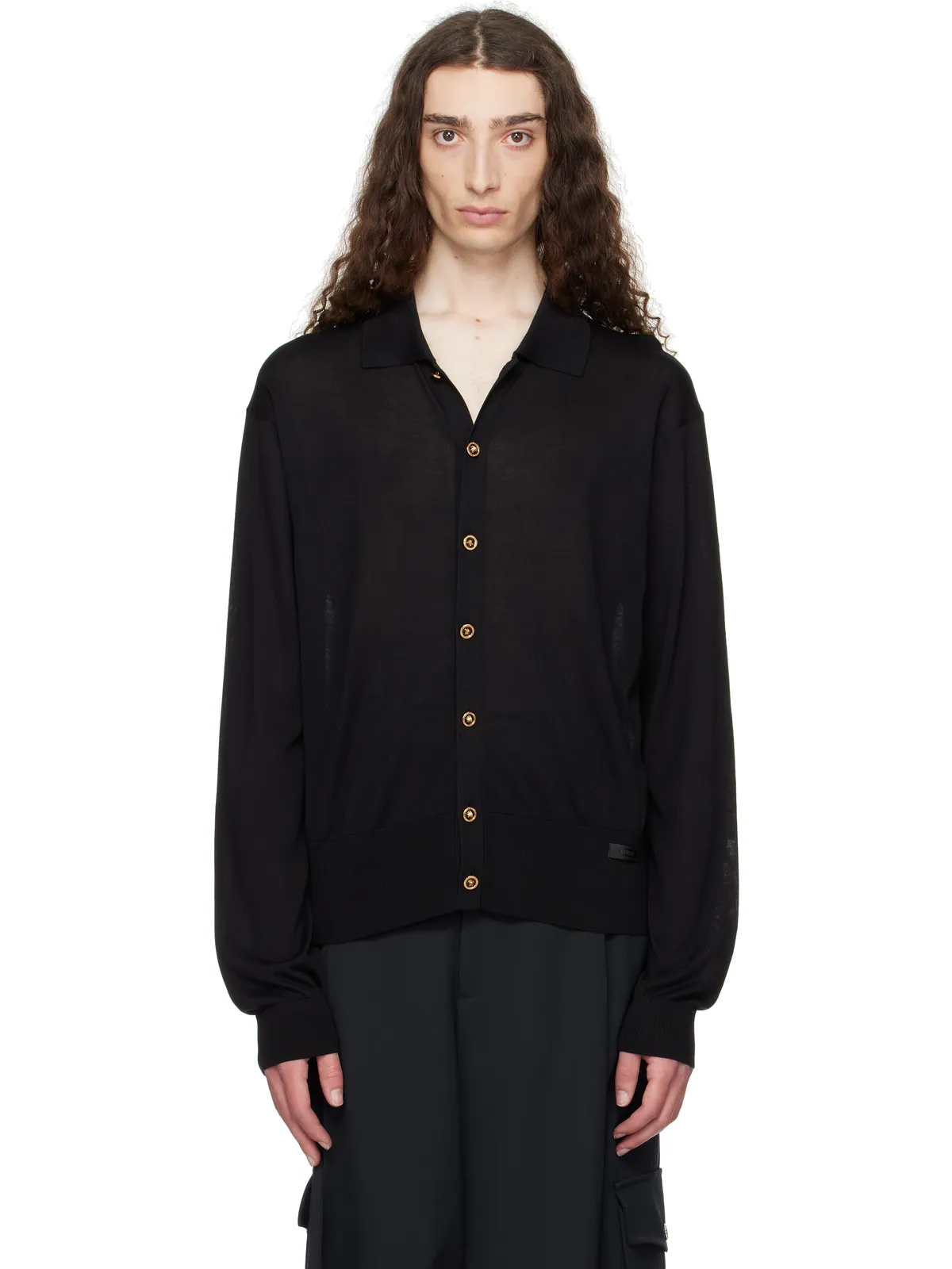 VERSACE シルク ニットカーディガン - 画像1