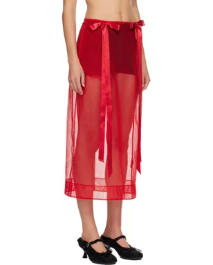 Simone Rocha Sheer Bow Ribbon ペンシル ミディアムスカート - サムネイル2