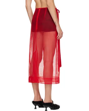 Simone Rocha Sheer Bow Ribbon ペンシル ミディアムスカート - サムネイル3