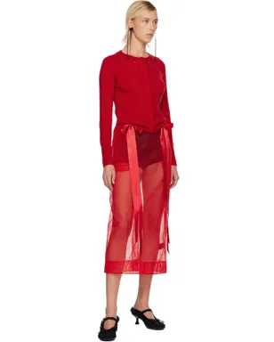 Simone Rocha Sheer Bow Ribbon ペンシル ミディアムスカート - サムネイル4