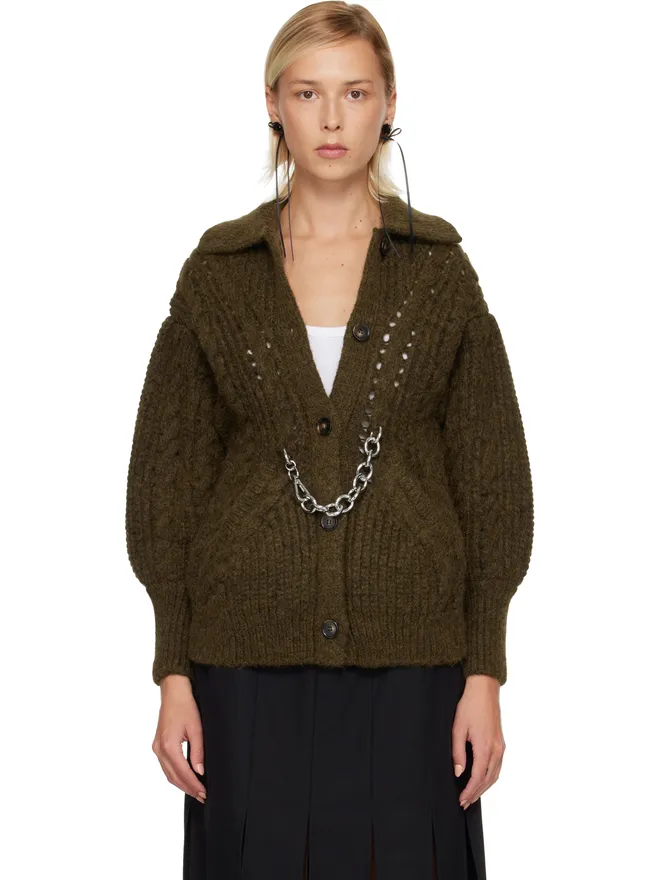 Simone Rocha Simone Rocha Sculpted Chunky Knit Chain Detail カーディガンの商品画像