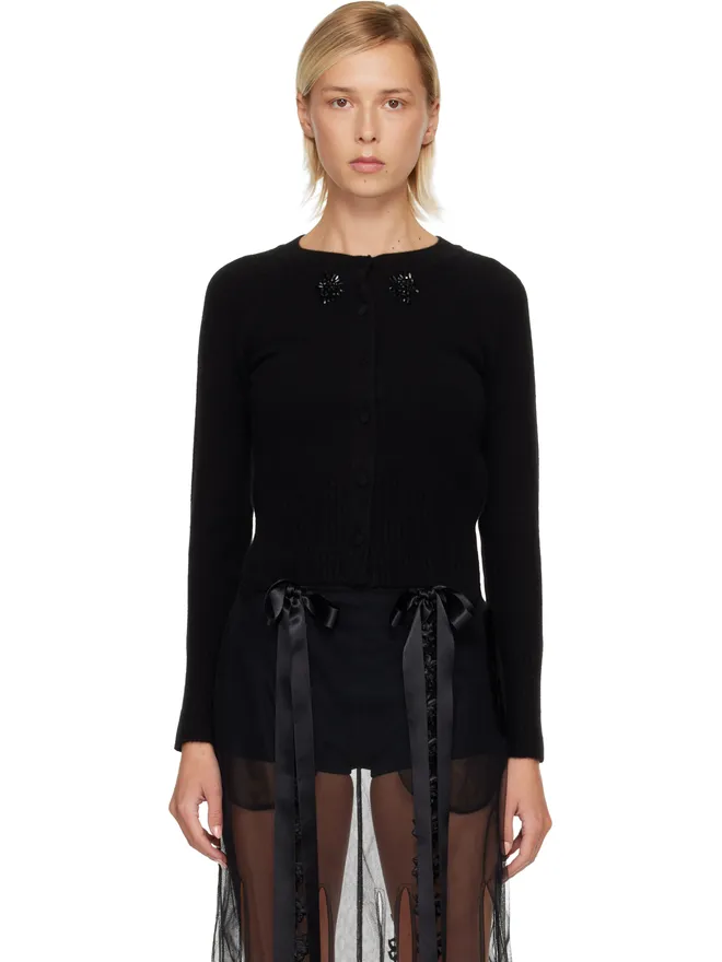 Simone Rocha Simone Rocha エンベリッシュド カシミヤ カーディガンの商品画像