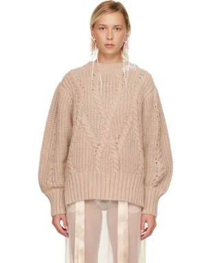 Simone Rocha エンベリッシュド パフスリーブ チャンキーニット セーター - サムネイル1