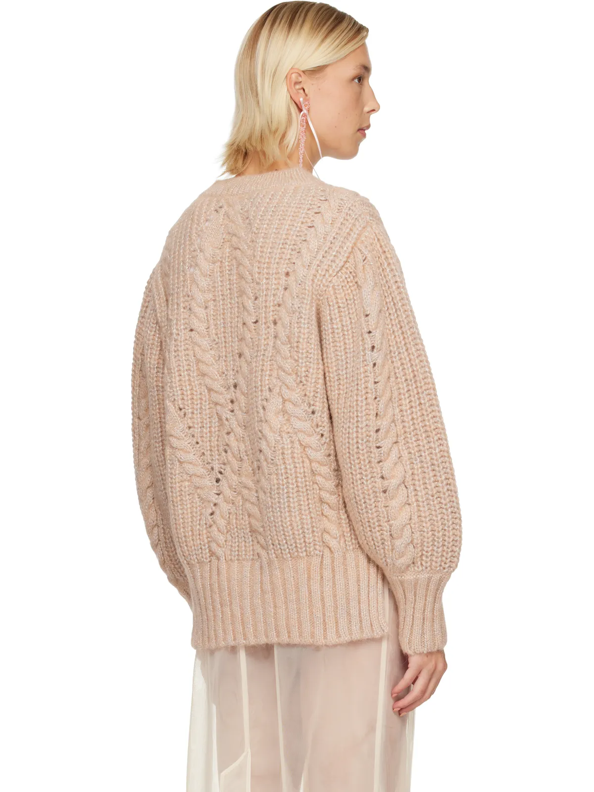 Simone Rocha エンベリッシュド パフスリーブ チャンキーニット セーター - 画像3