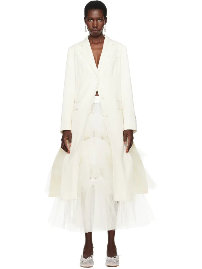 Simone Rocha Simone Rocha SSENSE限定 Bridalカプセルコレクション Cut-Out Bow Detail コートの商品画像