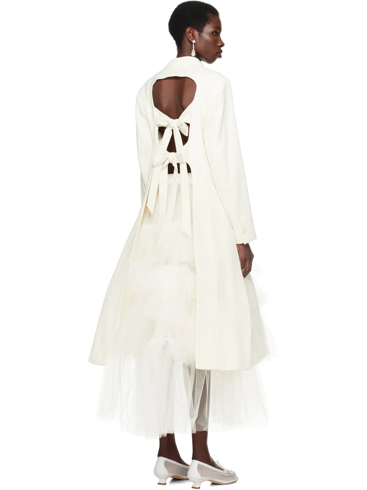 Simone Rocha SSENSE限定 Bridalカプセルコレクション Cut-Out Bow Detail コート - 画像3