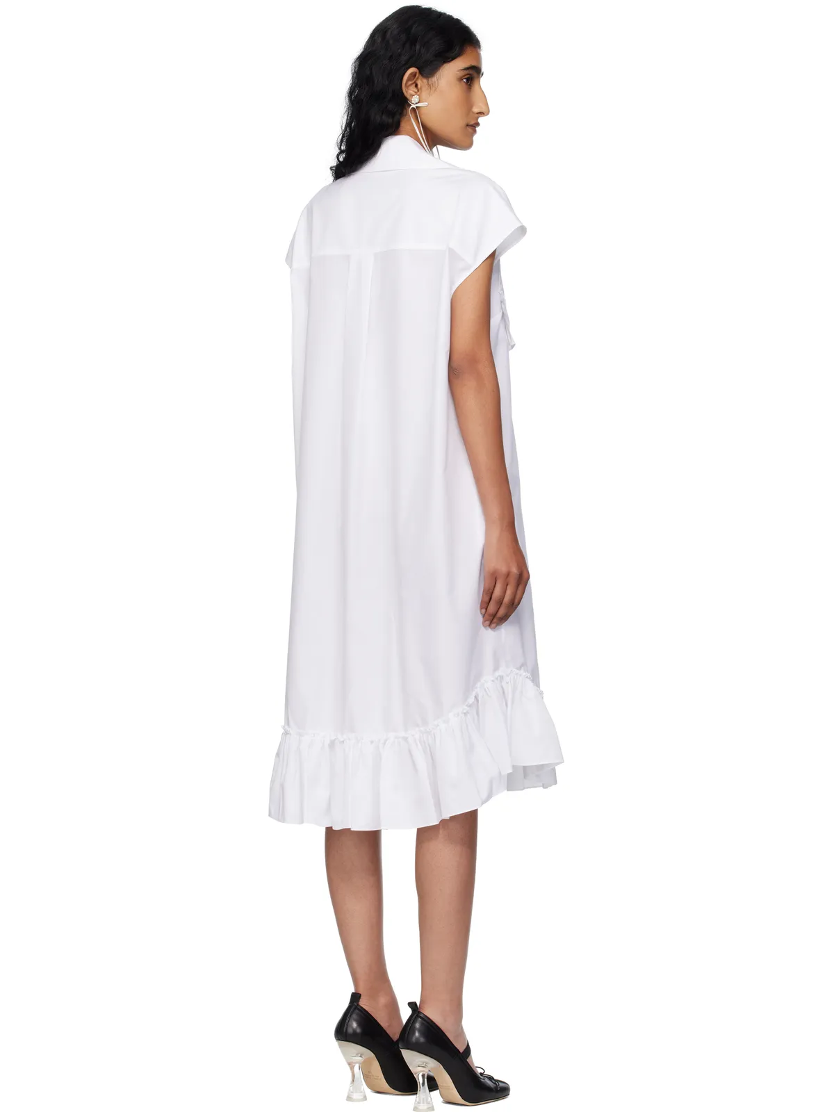 Simone Rocha Ruffle Bust Detail ノースリーブ ミディアムワンピース - 画像3