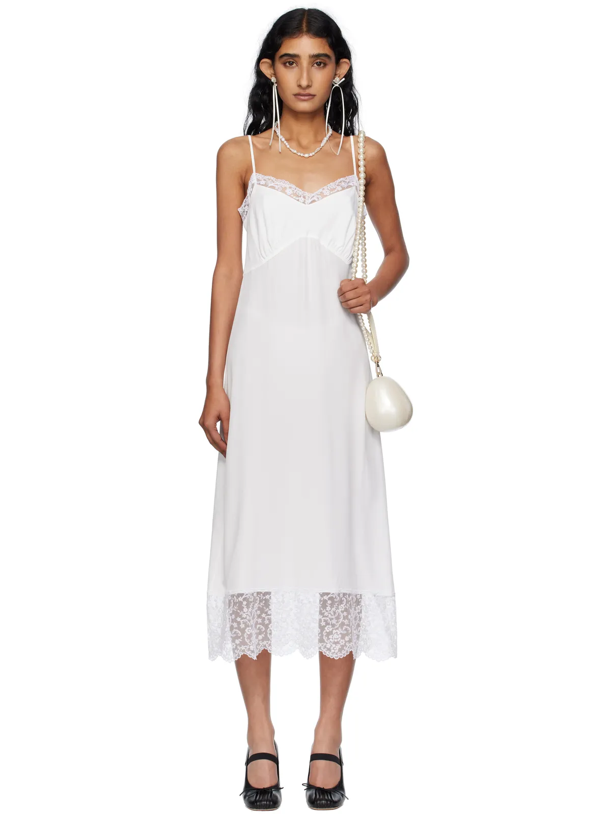 Simone Rocha Deep Lace Trim スリップ ミディアムワンピース - 画像1