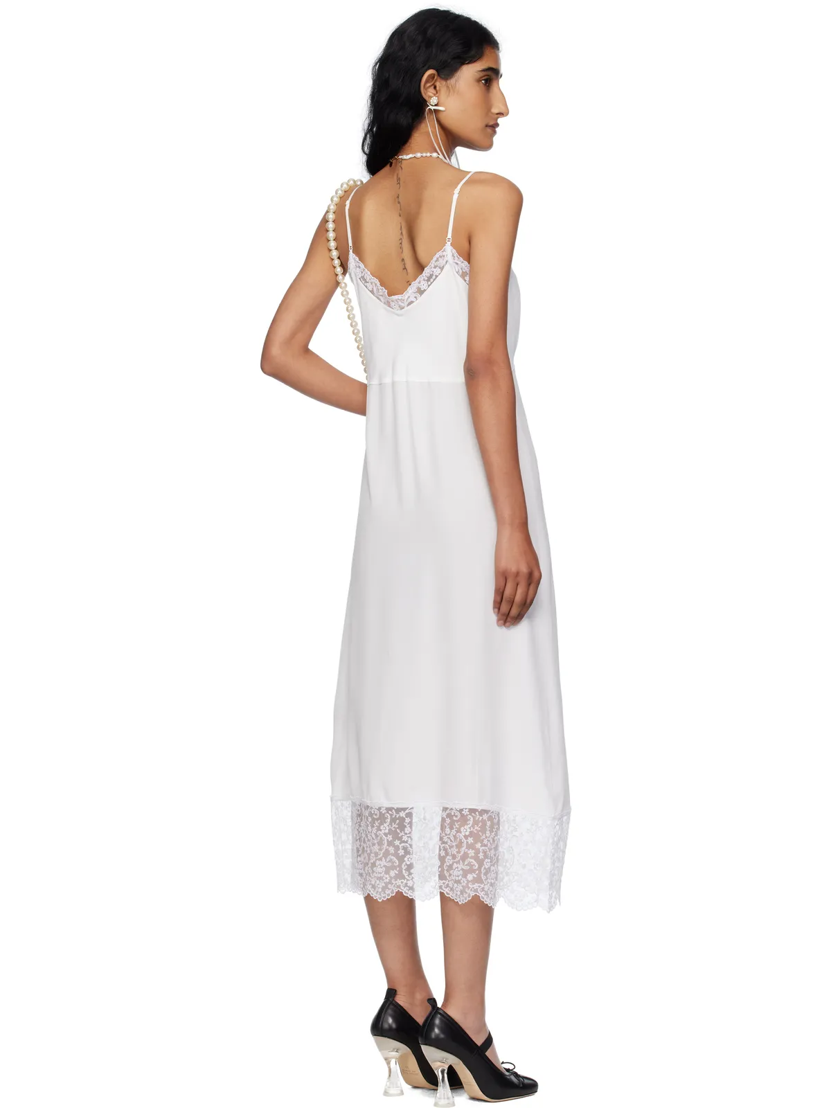Simone Rocha Deep Lace Trim スリップ ミディアムワンピース - 画像3