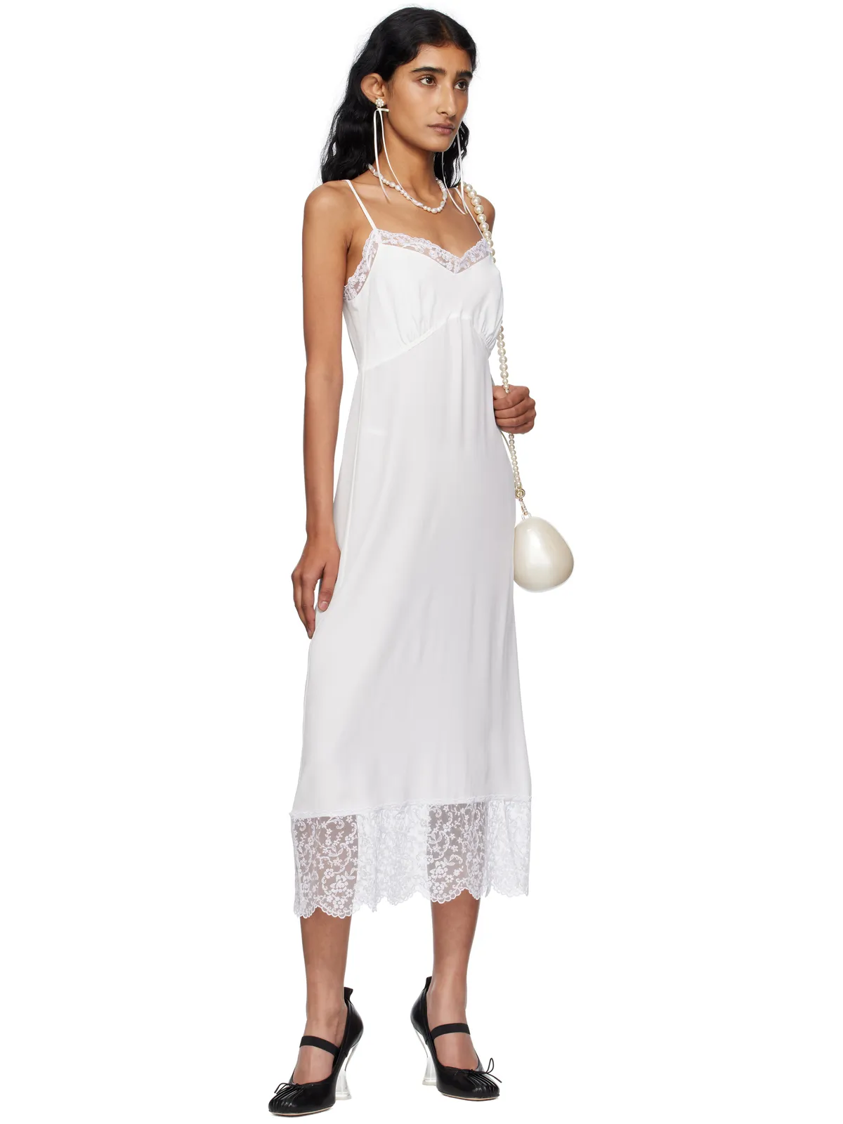 Simone Rocha Deep Lace Trim スリップ ミディアムワンピース - 画像4
