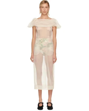Simone Rocha Sheer Sculpted Gathered Bust ミディアムワンピース - サムネイル1