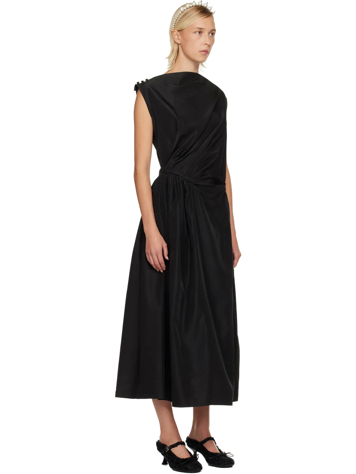Simone Rocha Hip Detail Draped Bind マキシワンピース - 画像2