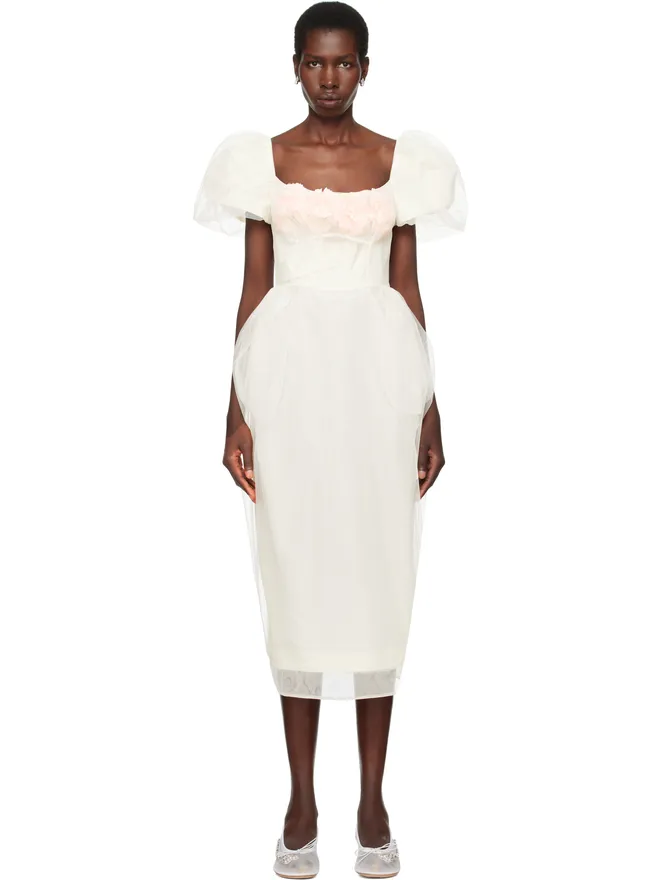 Simone Rocha Simone Rocha SSENSE限定 Bridalカプセルコレクション Bust Detail Carnation マキシドレスの商品画像