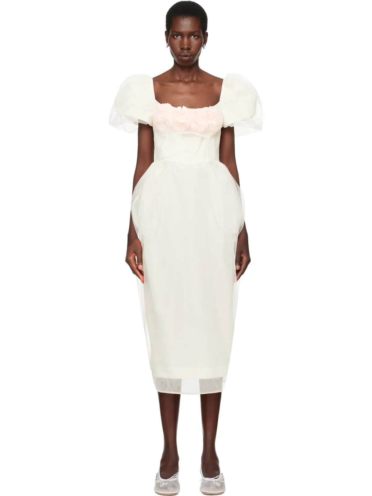 Simone Rocha SSENSE限定 Bridalカプセルコレクション Bust Detail Carnation マキシドレス - 画像1