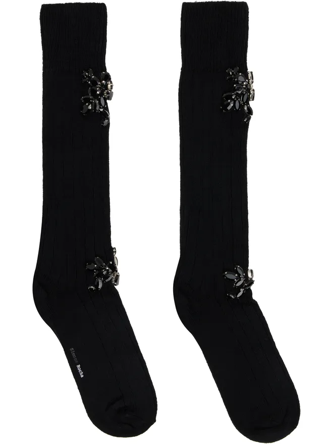 Simone Rocha Simone Rocha Embellished Rose ニーハイソックスの商品画像