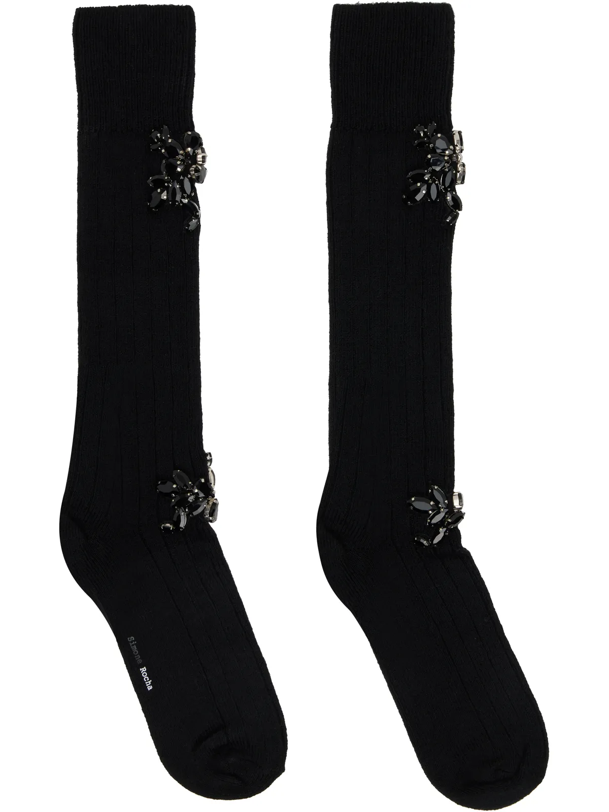 Simone Rocha Embellished Rose ニーハイソックス - 画像1
