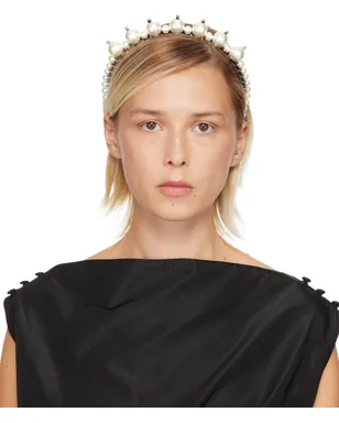 Simone Rocha フェイクパール＆ラインストーン ティアラ ヘアバンド - サムネイル1