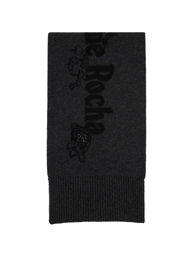 Simone Rocha Simone Rocha グラフィックロゴ ニット ロング マフラーの商品画像