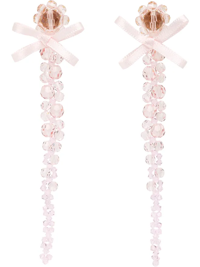 Simone Rocha Simone Rocha Petite Bow Drip Crystal ピアスの商品画像
