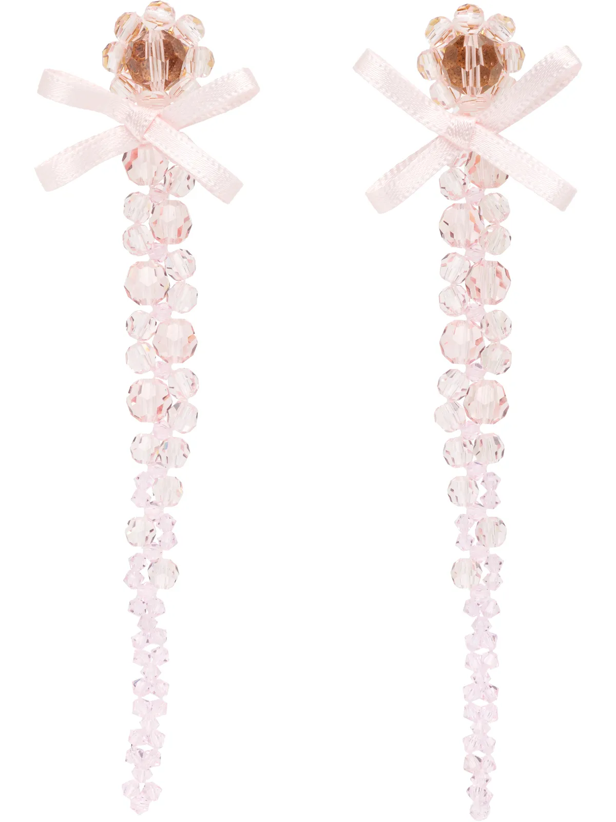 Simone Rocha Petite Bow Drip Crystal ピアス - 画像1