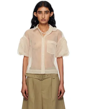 Simone Rocha Bow Puff Sleeve シアー クロップド シャツ - サムネイル1