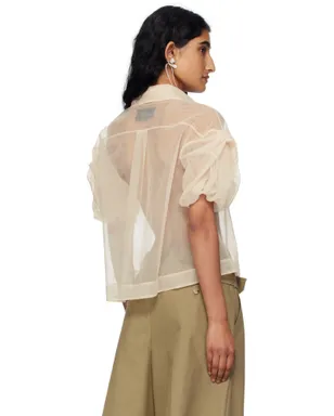 Simone Rocha Bow Puff Sleeve シアー クロップド シャツ - サムネイル3