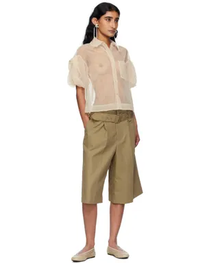 Simone Rocha Bow Puff Sleeve シアー クロップド シャツ - サムネイル4