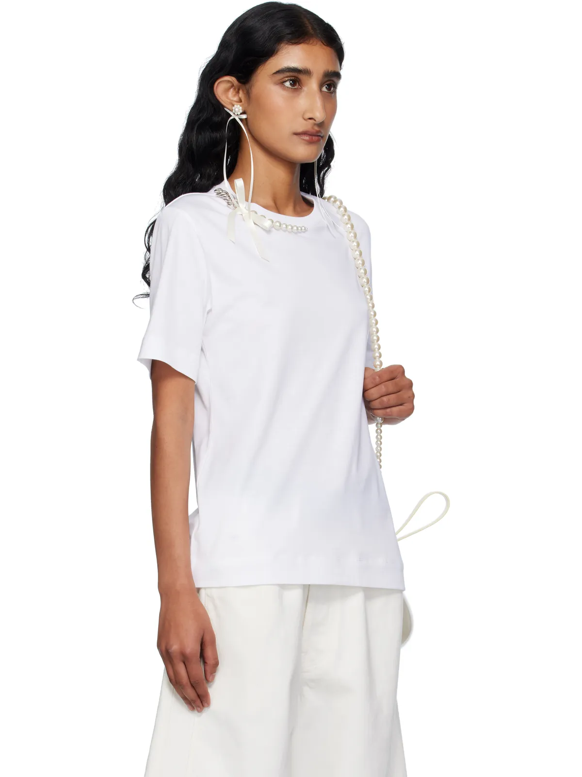 Simone Rocha Pearl & Chain Boy Tシャツ - 画像2