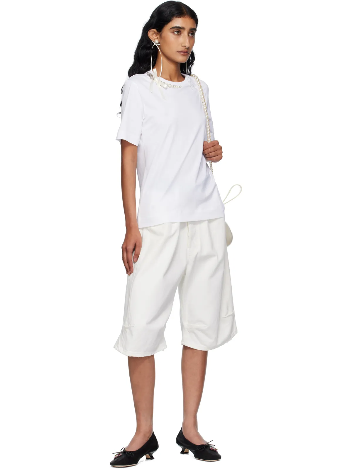 Simone Rocha Pearl & Chain Boy Tシャツ - 画像4