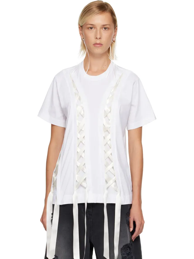Simone Rocha Simone Rocha Unraveling Ribbon Tシャツの商品画像