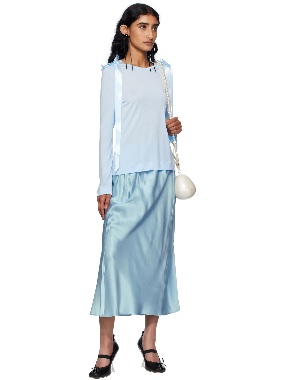 Simone Rocha SSENSE限定 Bow Ribbon Tail 長袖Tシャツ - 画像4