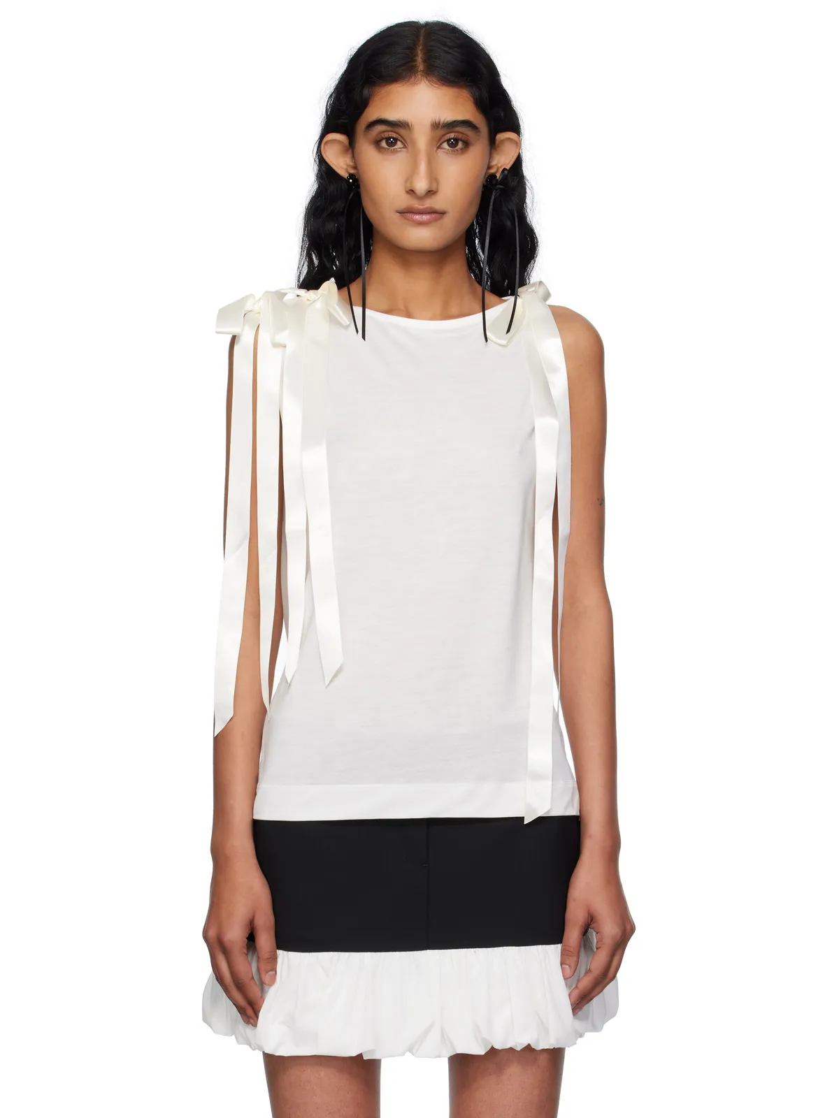 Simone Rocha Bow Ribbon Tail タンクトップ - 画像1