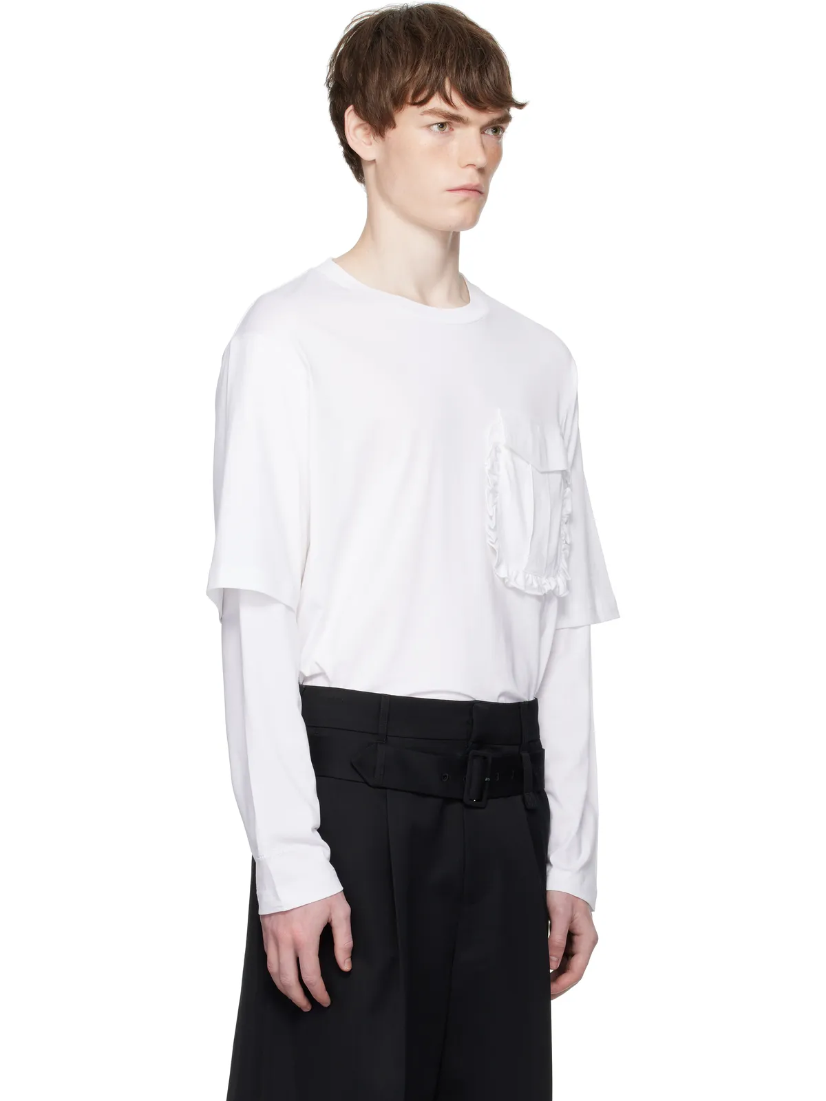 Simone Rocha Ruffle Pocket レイヤード 長袖Tシャツ - 画像2