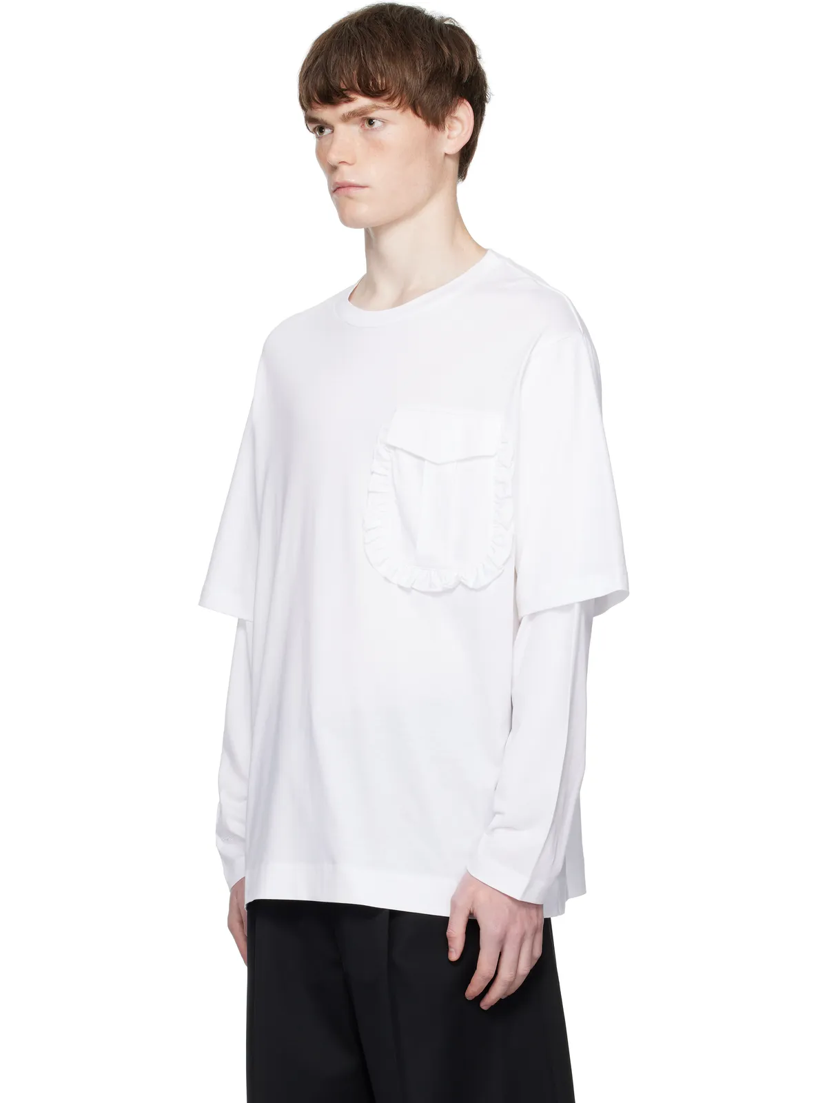 Simone Rocha Ruffle Pocket レイヤード 長袖Tシャツ - 画像4