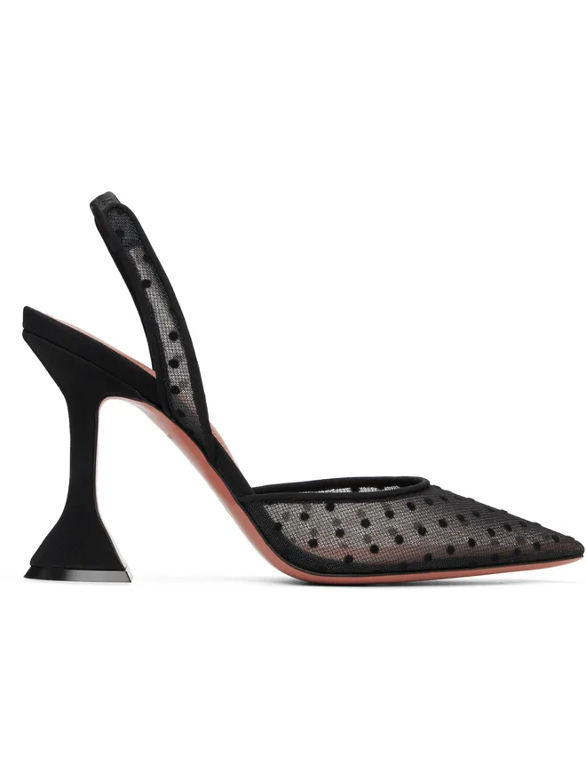 Amina Muaddi Amina Muaddi ブラック Holli 95 レース スリングバックヒールの商品画像
