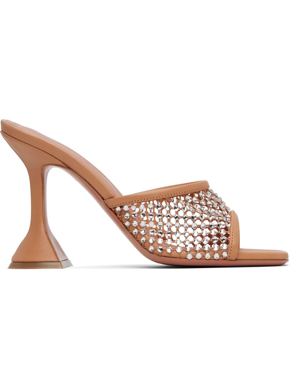 Amina Muaddi Lupita Crystal Net Slipper ヒールサンダル - 画像1