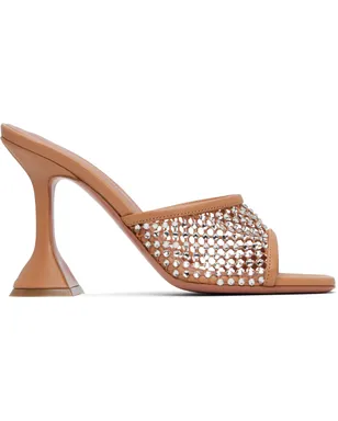 Amina Muaddi Lupita Crystal Net Slipper ヒールサンダル - サムネイル1